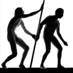 Silhouette Pair with Pole